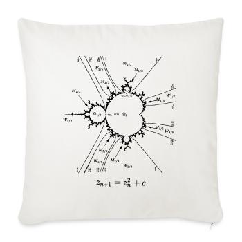 Mandelbulb-Fraktal - Throw Pillow Cover 17.5” x 17.5” - natural white - Front
