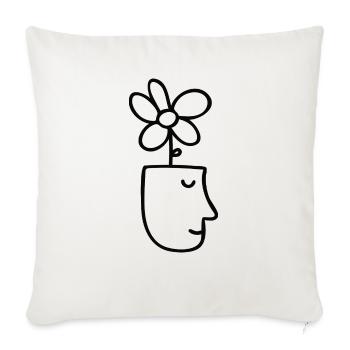 Flourishing Mind - Throw Pillow Cover 17.5” x 17.5” - natural white - Front