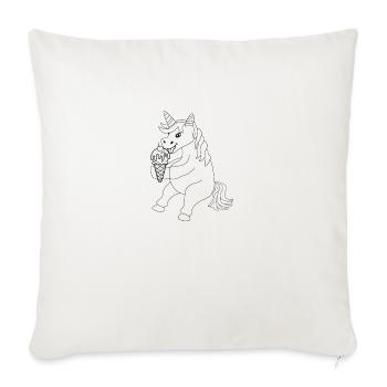 unicorn coloring page for kids - Throw Pillow Cover 17.5” x 17.5” - natural white - Front