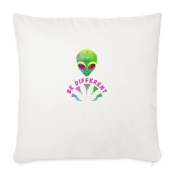 Green and Purple Be Different Typographic T Shirt - Throw Pillow Cover 17.5” x 17.5” - natural white - Front