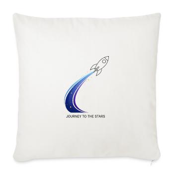 Journey to the Stars – Rocket Launch Design - Throw Pillow Cover 17.5” x 17.5” - natural white - Front