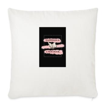 Bookish Joy - Throw Pillow Cover 17.5” x 17.5” - natural white - Front