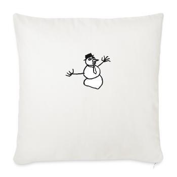 Snowman sayin' - Throw Pillow Cover 17.5” x 17.5” - natural white - Front