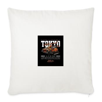 Underground Drift Turbo - Throw Pillow Cover 17.5” x 17.5” - natural white - Front