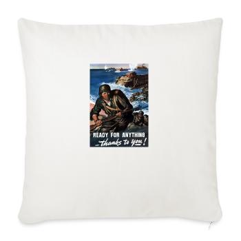 In The World War II Era Amos Sewell U S - Throw Pillow Cover 17.5” x 17.5” - natural white - Front