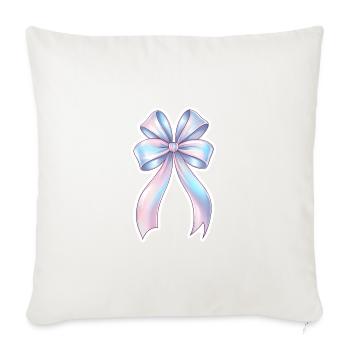 bow - Throw Pillow Cover 17.5” x 17.5” - natural white - Front