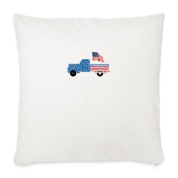America Flag Truck - Throw Pillow Cover 17.5” x 17.5” - natural white - Front