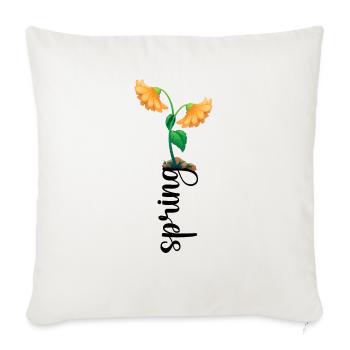 spring is coming flower petals pretty flower - Throw Pillow Cover 17.5” x 17.5” - natural white - Front