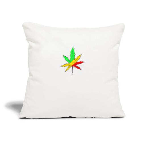 Rasta leaf - Throw Pillow Cover 17.5” x 17.5”