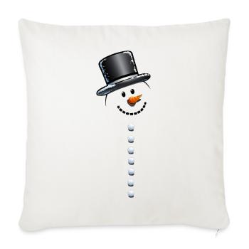 Snowman - Throw Pillow Cover 17.5” x 17.5” - natural white - Front