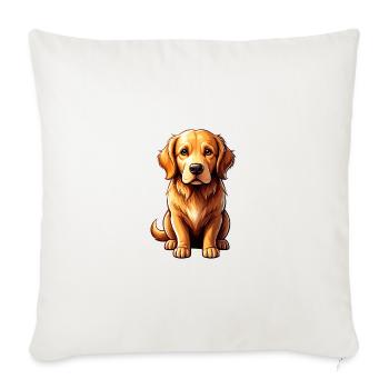 Golden Retriever Pop Art Charm - Throw Pillow Cover 17.5” x 17.5” - natural white - Front
