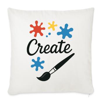 Colorful Creative Art Print Design - Throw Pillow Cover 17.5” x 17.5” - natural white - Front