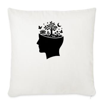 MIND GARDEN  - Throw Pillow Cover 17.5” x 17.5” - natural white - Front