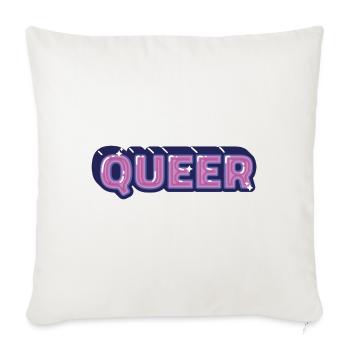 queer - Throw Pillow Cover 17.5” x 17.5” - natural white - Front
