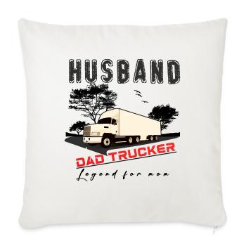 Mari papa camionneur légende pour maman - Throw Pillow Cover 17.5” x 17.5” - natural white - Front