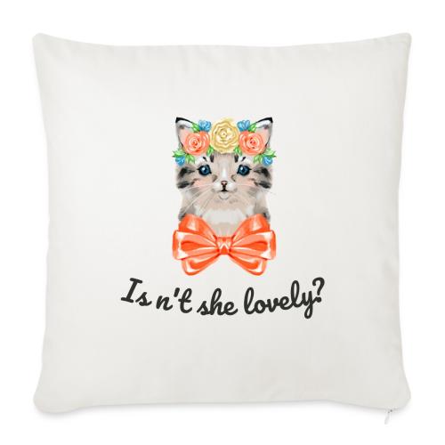 Cute cat - Throw Pillow Cover 17.5” x 17.5”