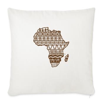Africa Outline Map Pattern Continent Map - Throw Pillow Cover 17.5” x 17.5” - natural white - Front