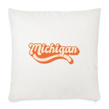 michigan - Throw Pillow Cover 17.5” x 17.5” - natural white - Front