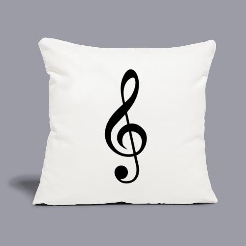 G CLEF - BLACK DESIGN - Throw Pillow Cover 17.5” x 17.5”