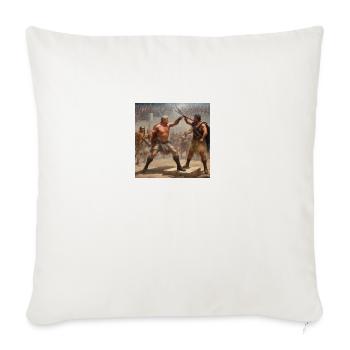 Gladiator - Throw Pillow Cover 17.5” x 17.5” - natural white - Front
