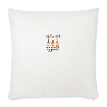 CHILLING WITH MY GNOMIES CLOTHING - Throw Pillow Cover 17.5” x 17.5” - natural white - Front