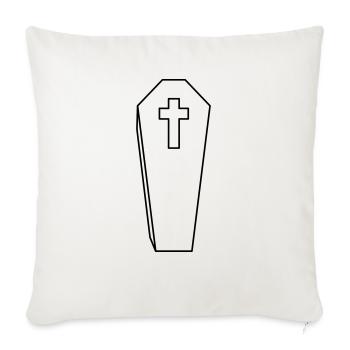 coffin burial cross grave cemetery dead gravestone - Throw Pillow Cover 17.5” x 17.5” - natural white - Front