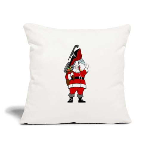 Snowmobile Present Santa - Throw Pillow Cover 17.5” x 17.5”