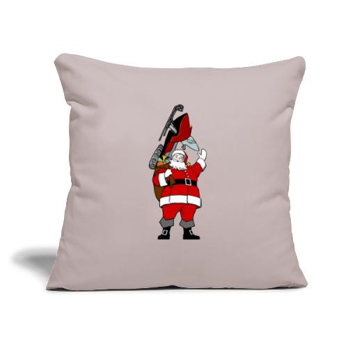 Snowmobile Present Santa - Throw Pillow Cover 17.5” x 17.5”