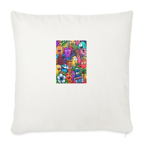 doodle art vexx - Throw Pillow Cover 17.5” x 17.5”