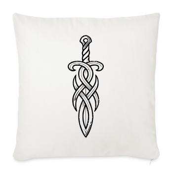 Dagger Celtic Knot Sword Medieval LARP - Throw Pillow Cover 17.5” x 17.5” - natural white - Front