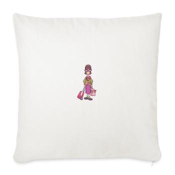Hobby Quilting Queen - Throw Pillow Cover 17.5” x 17.5” - natural white - Front