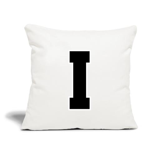Varsity Letter I Collegiate Monogram - Throw Pillow Cover 17.5” x 17.5”