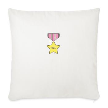 Meh - Throw Pillow Cover 17.5” x 17.5” - natural white - Front