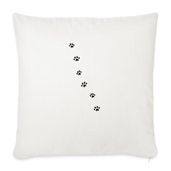 animal tracks footprint cat lynx - Throw Pillow Cover 17.5” x 17.5” - natural white - Front
