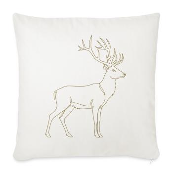 Golden Stag Line Art - Throw Pillow Cover 17.5” x 17.5” - natural white - Front