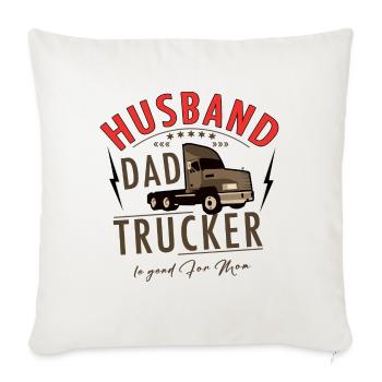 Mari papa camionneur légende pour maman - Throw Pillow Cover 17.5” x 17.5” - natural white - Front