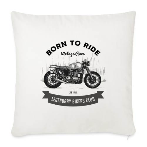 Born to ride Vintage Race T-shirt - Throw Pillow Cover 17.5” x 17.5”