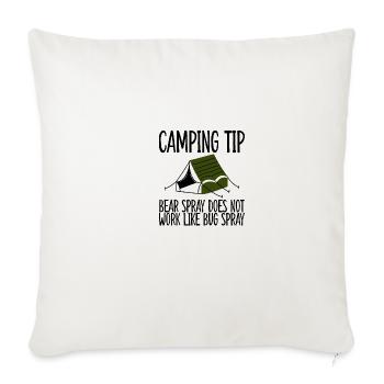 Bear Spray Does Not Work Like Bug Spray 3 - Throw Pillow Cover 17.5” x 17.5” - natural white - Front