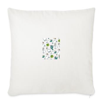 Sleepy Llama - Throw Pillow Cover 17.5” x 17.5” - natural white - Front