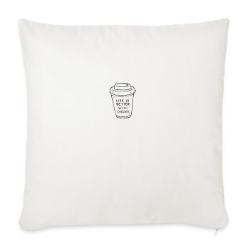 Coffee glass|New best Design| Best Design| - Throw Pillow Cover 17.5” x 17.5” - natural white - Front