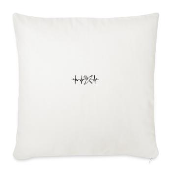 Rolling Pin And Hand Mixer Heartbeat - Throw Pillow Cover 17.5” x 17.5” - natural white - Front