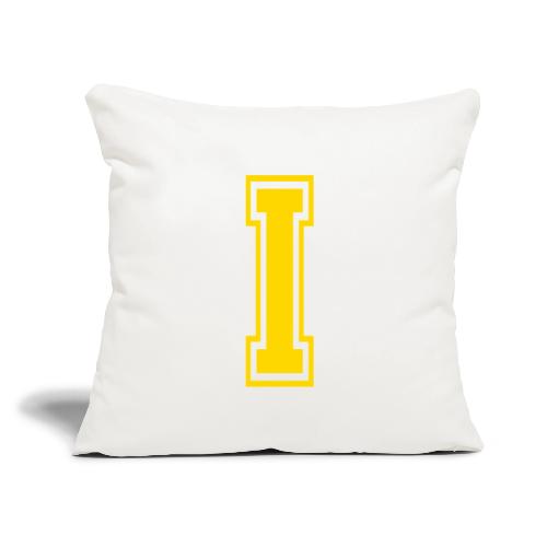 Letter I – Capital Athletic Alphabet Monogram - Throw Pillow Cover 17.5” x 17.5”