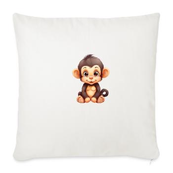 Cute Chimpanzee Baby - Throw Pillow Cover 17.5” x 17.5” - natural white - Front
