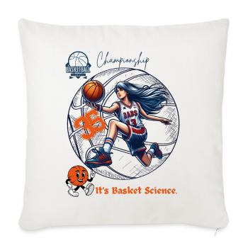 Dynamic Basketball Science Illustration - Throw Pillow Cover 17.5” x 17.5” - natural white - Front