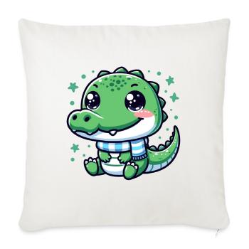 Formidable Alligator Presence - Throw Pillow Cover 17.5” x 17.5” - natural white - Front