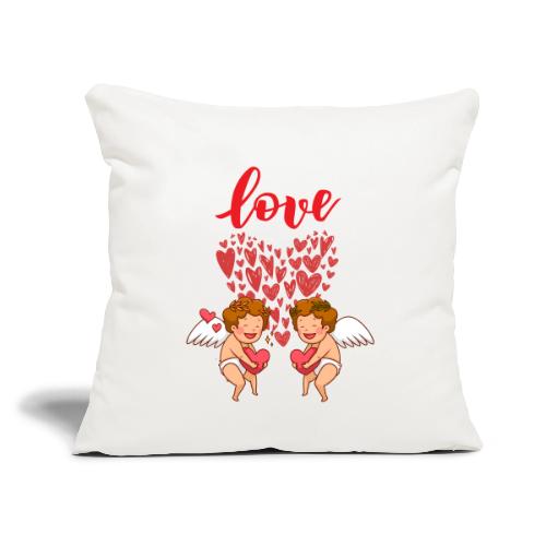 Cupid Love Designs, cupid love angel vibration. - Throw Pillow Cover 17.5” x 17.5”