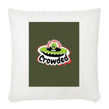 Cosmic Green Space Shuttle Tee - Throw Pillow Cover 17.5” x 17.5” - natural white - Front