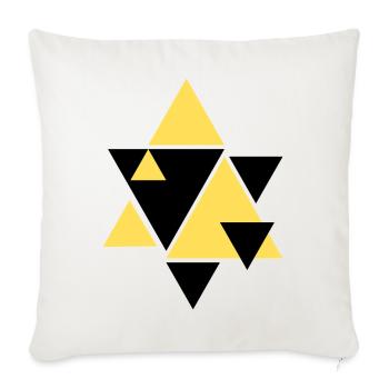 Geometric Golden Triangle Art - Throw Pillow Cover 17.5” x 17.5” - natural white - Front