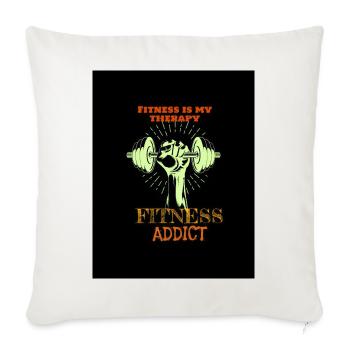 Fitness Therapy: The Lifter Addiction - Throw Pillow Cover 17.5” x 17.5” - natural white - Front