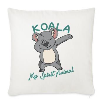 Koala Spirit Animal Dance - Throw Pillow Cover 17.5” x 17.5” - natural white - Front